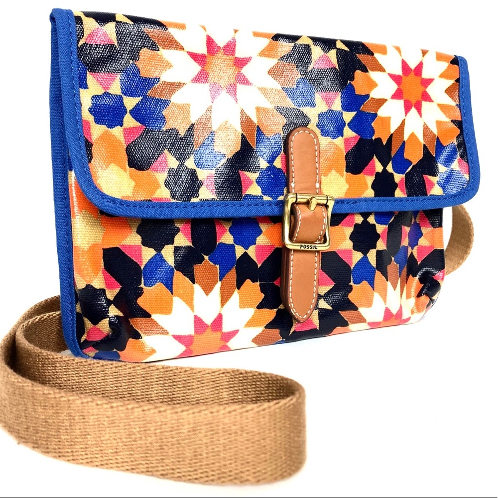 Fossil Geometric Pattern Multi Color Crossbody - image 1